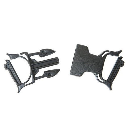 Two black Gear Aid Dual Snap Bar Buckles displayed against a white background.