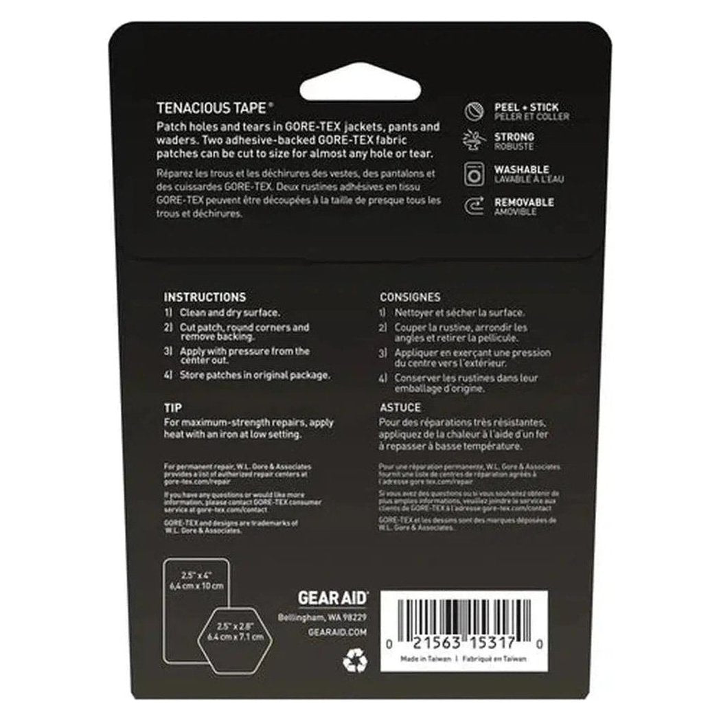 Gear Aid GORE-TEX Fabric Patches: 2.5" Hex and 4" Rectangle-Camping - Accessories - Cleaning & Maintenance-Appalachian Outfitters