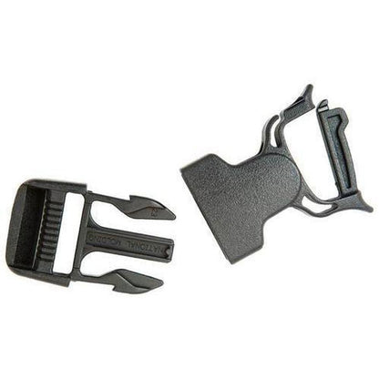 Black Gear Aid Snap Bar Repair Buckle with textured surface and metal teeth, shown from a top-down angle against a white background.