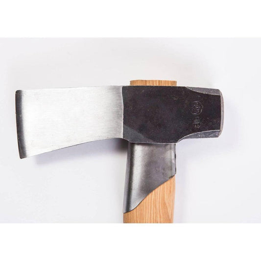 A top-down view of the Gransfors Bruk Splitting Maul with a wooden handle and metal head against a white background.
