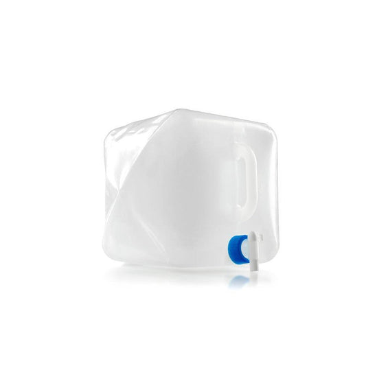 A 10L GSI Outdoors Water Cube with a blue spout is shown from a front angle against a white background.