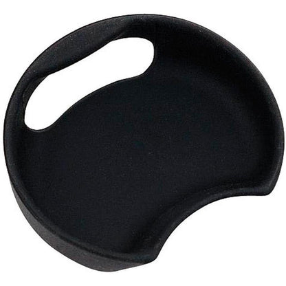 A black Guyot Designs Splashguard Universal with a handle cutout, photographed from above on a white background.