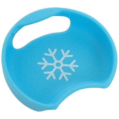 A side view of the Guyot Designs Splashguard Universal in Alien Gray showing the snowflake design and handle against a white background.