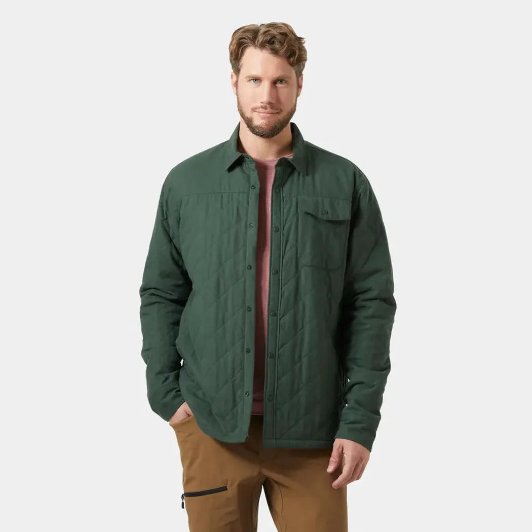 Helly Hansen Men's Isfjord Insulated Shacket-Men's - Clothing - Jackets & Vests-Jungle Green-M-Appalachian Outfitters