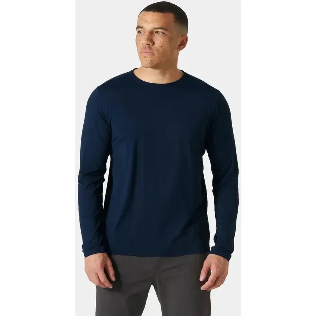 Helly Hansen Men's Shine Long Sleeve Crew-Men's - Clothing - Tops-Washed Navy-M-Appalachian Outfitters