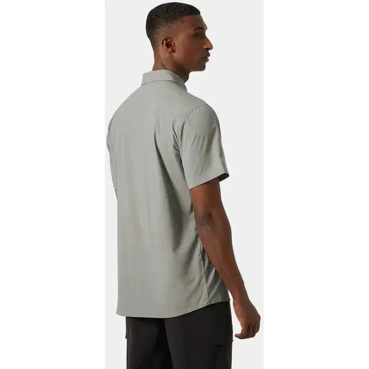 Side view of the Helly Hansen Men's Tofino Sloen Short Sleeve Shirt in Terrazzo against a plain white background.