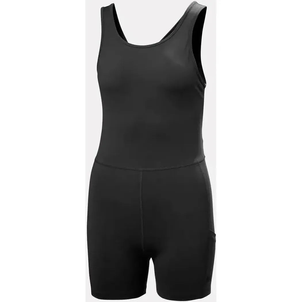 A front view of the Helly Hansen Women's AWE Hiking Dress in Black against a white background.