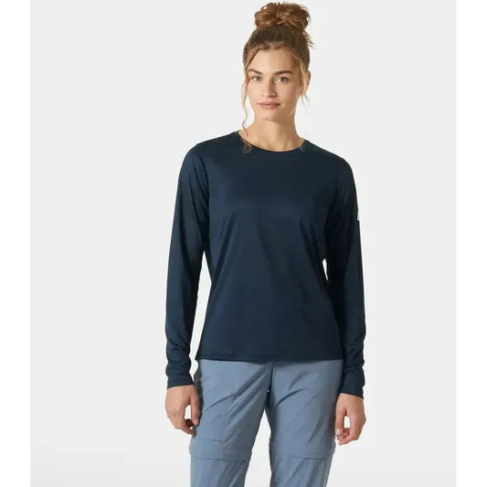 Helly Hansen Women's HH Tech Crew Long Sleeve 2.0-Women's - Clothing - Tops-Navy-S-Appalachian Outfitters