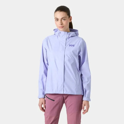 A front view of the Helly Hansen Women's Loke Jacket 2.0 in Black on a model against a white background.