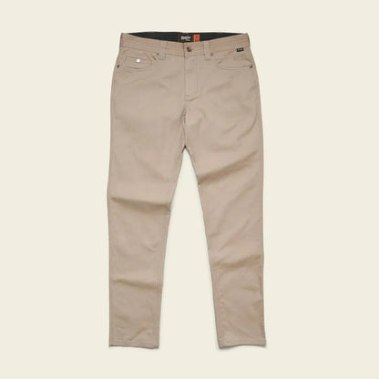 Front view of the Howler Brothers Frontside 5-Pocket Pants in Faded Khaki against a plain background.
