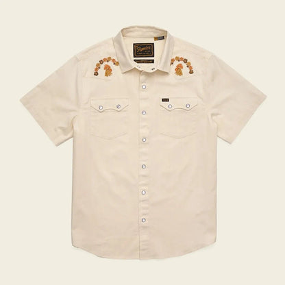 Howler Brothers Men's Crosscut Deluxe Shortsleeve-Men's - Clothing - Tops-Fowl Play: Off White Doby-M-Appalachian Outfitters