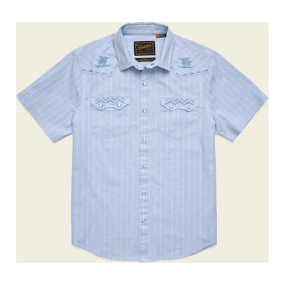 Howler Brothers Men's Crosscut Deluxe Shortsleeve-Men's - Clothing - Tops-Surfbird: Sky Oxford Dobby-M-Appalachian Outfitters