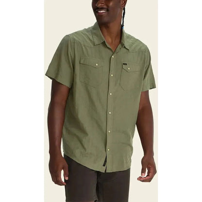 Howler Brothers Men's H Bar B Snapshirt - Eyelet Stripe-Men's - Clothing - Tops-Cadet-M-Appalachian Outfitters
