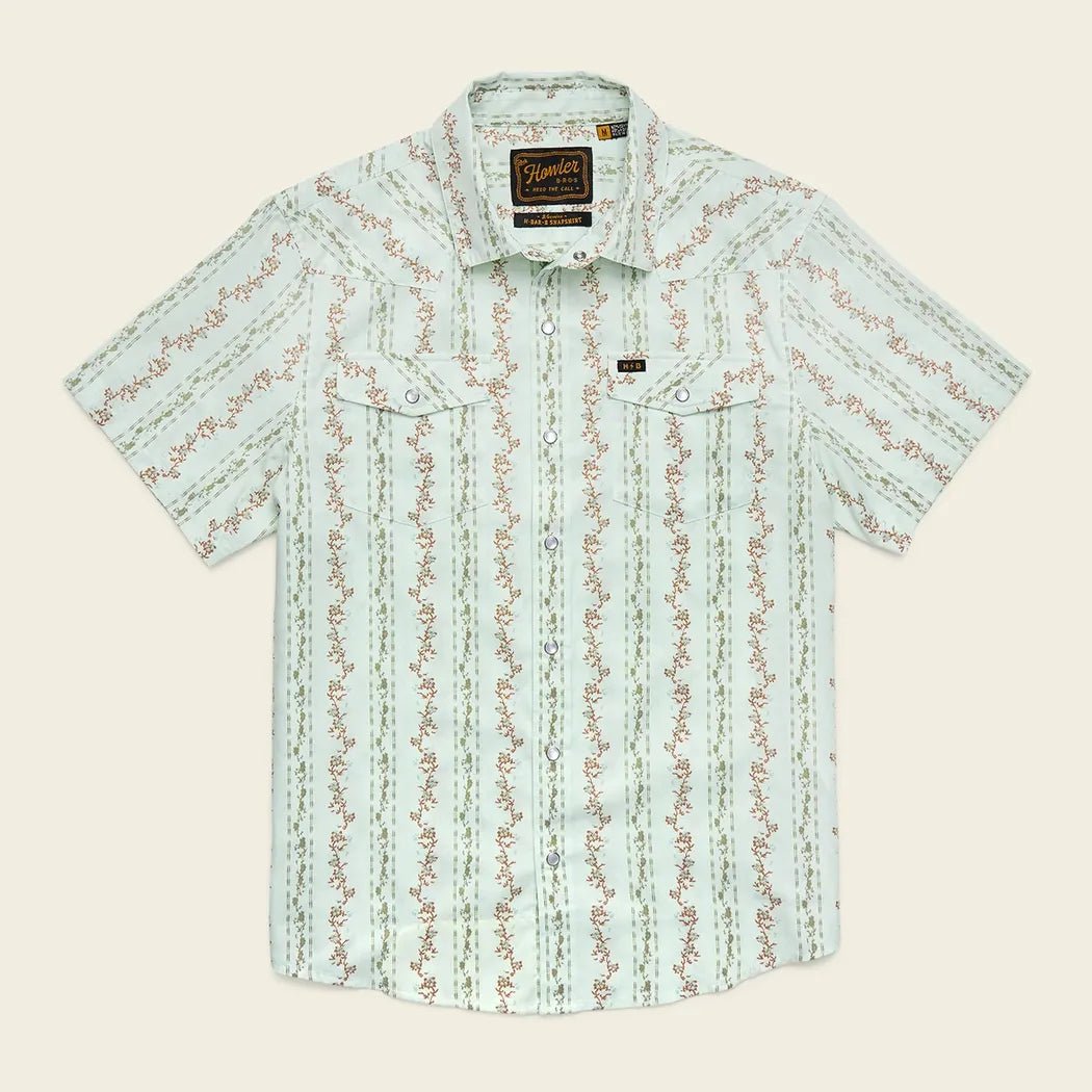 Howler Brothers Men's H Bar B Snapshirt-Men's - Clothing - Tops-Hibiscus Ribbons: Mint-M-Appalachian Outfitters