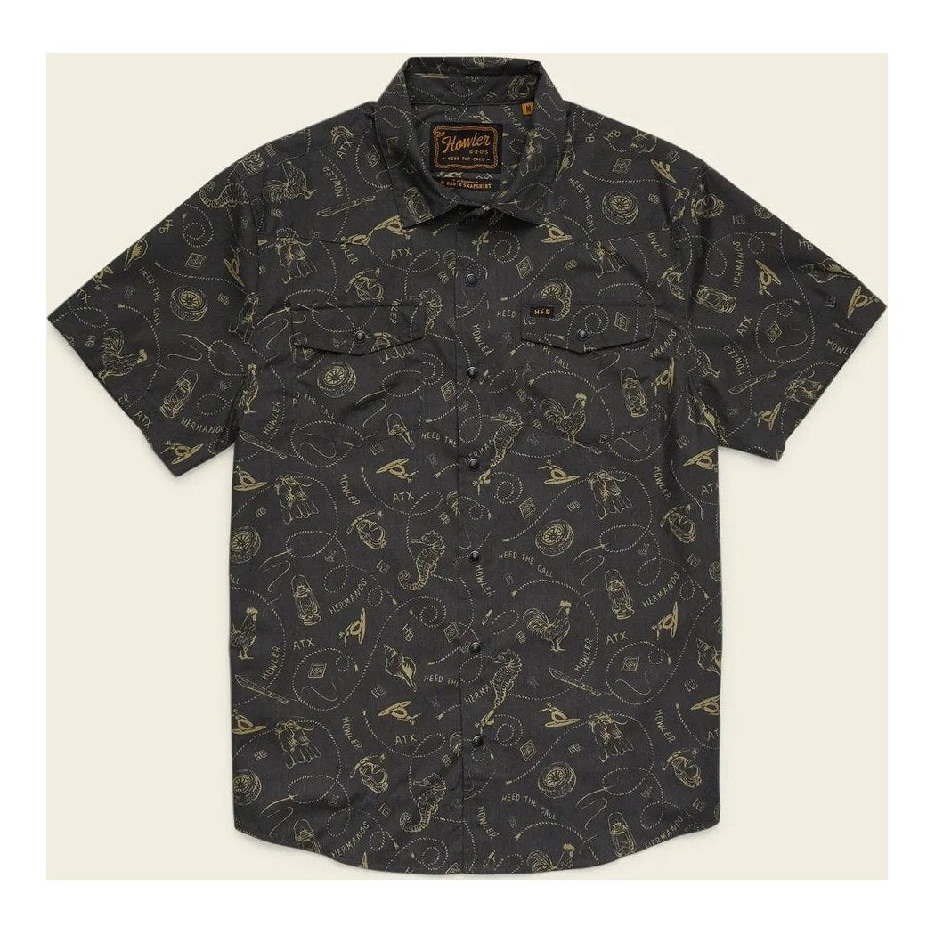 Howler Brothers Men's H Bar B Snapshirt-Men's - Clothing - Tops-Sea Rodeo: Antique Black-M-Appalachian Outfitters