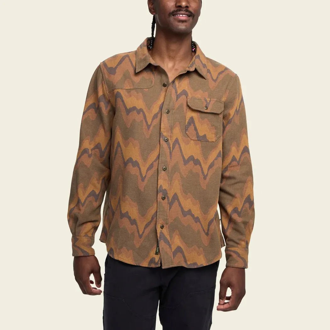 Howler Brothers Men's Harker Flannel-Men's - Clothing - Tops-Sediment Jacquard : Camel-M-Appalachian Outfitters