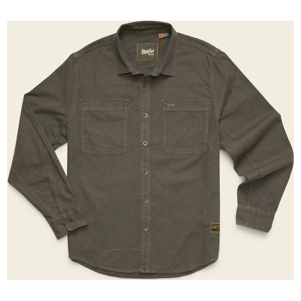 Howler Brothers Mens HB Trade Shirt Long Sleeve-Men's - Clothing - Tops-Anthracite-M-Appalachian Outfitters
