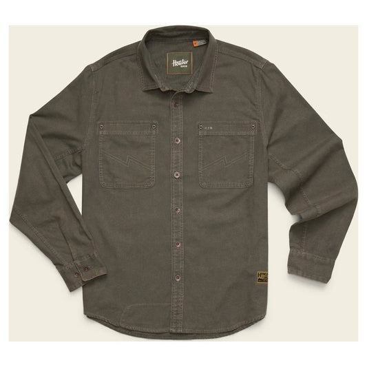 Howler Brothers Mens HB Trade Shirt Long Sleeve-Men's - Clothing - Tops-Anthracite-M-Appalachian Outfitters