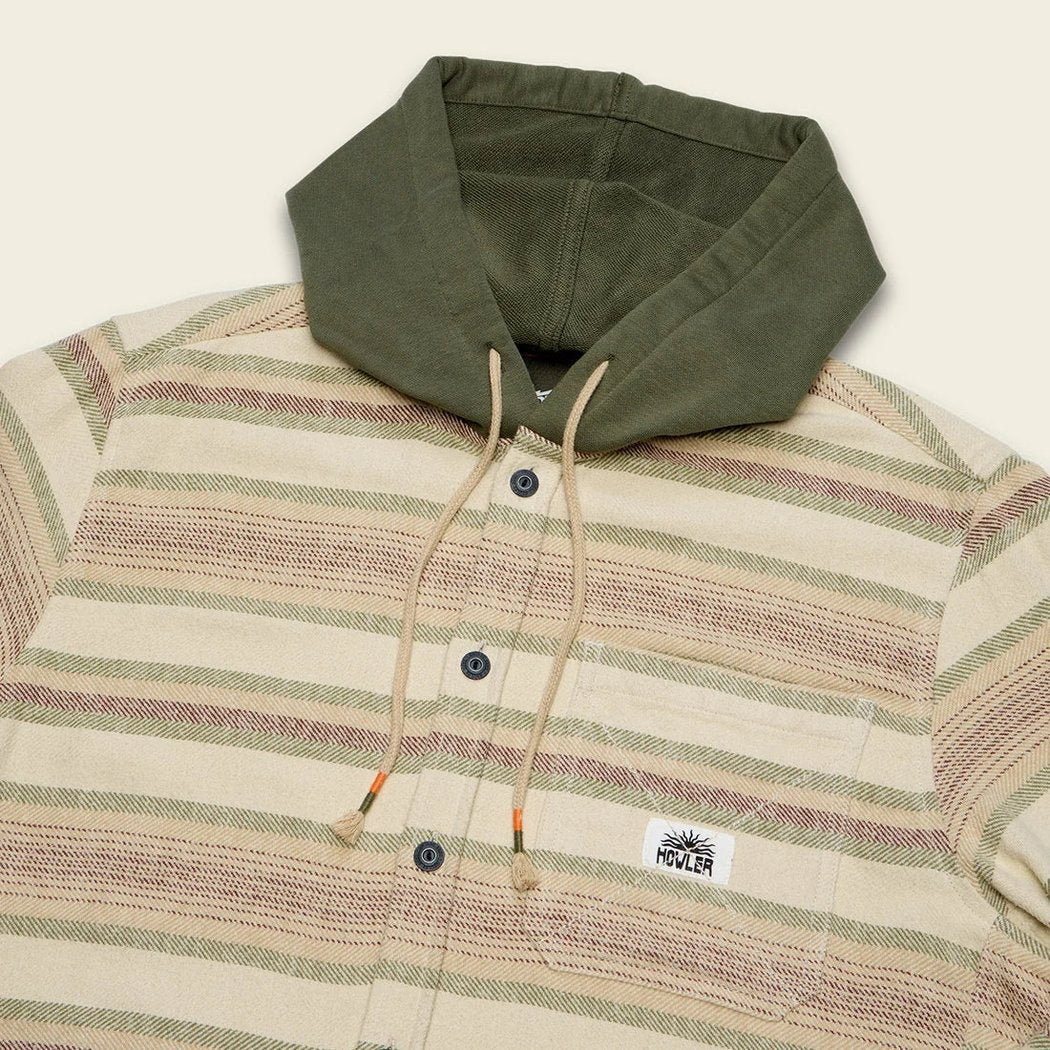 Howler Brothers Salvo Hooded Blanket Flannel-Men's - Clothing - Tops-Pathway Stripe Dawn-M-Appalachian Outfitters