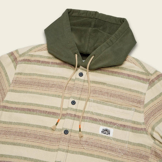 Howler Brothers Salvo Hooded Blanket Flannel-Men's - Clothing - Tops-Pathway Stripe Dawn-M-Appalachian Outfitters