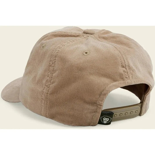 Back view of the Howler Brothers Standard Hats in Howler Posse : Khaki Corduroy showing the adjustable strap and corduroy texture.