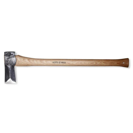 A side view of the Hults Bruk Hult Splitting Axe with a 30” handle against a white background.