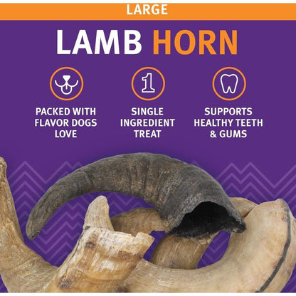 Icelandic+ Large Lamb Horn Dog Treat-Pets - Treats-Appalachian Outfitters