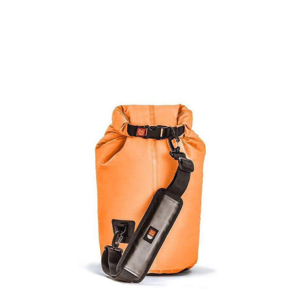 A medium 15L Crimson Red IceMule Coolers Classic Cooler with a black shoulder strap and buckle closure, photographed against a white background.