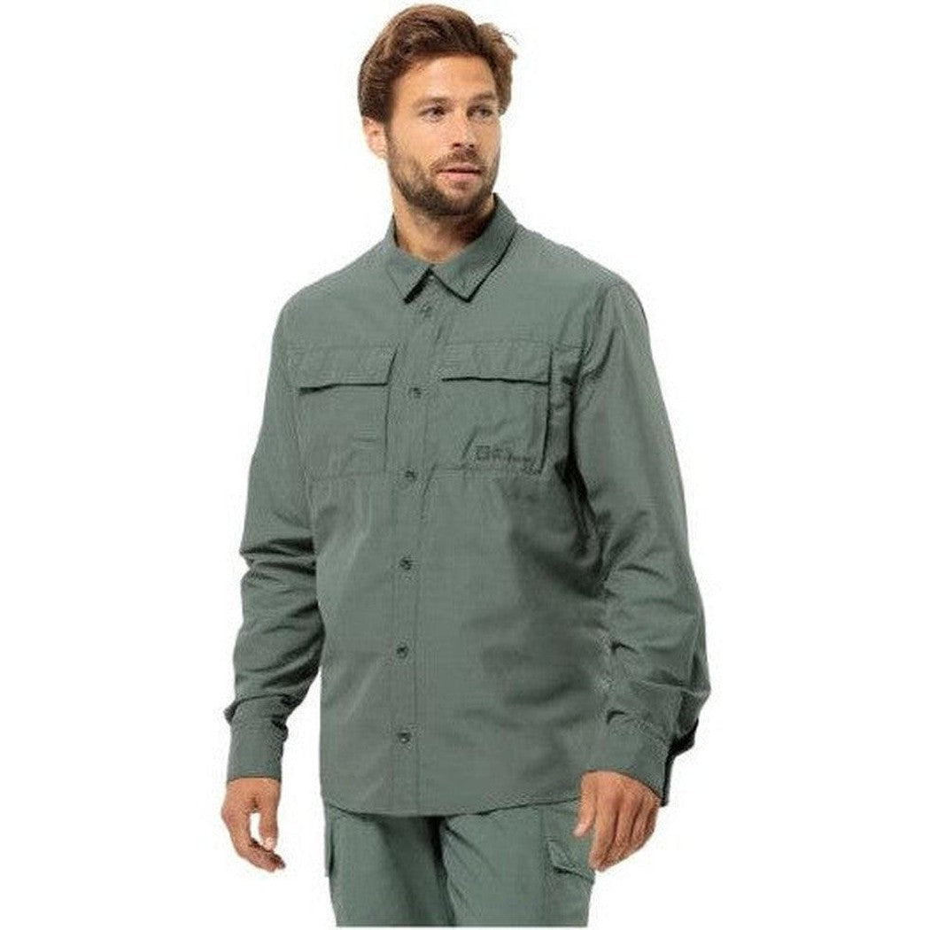 Jack Wolfskin Men's Barrier Long Sleeve Shirt-Men's - Clothing - Tops-Appalachian Outfitters