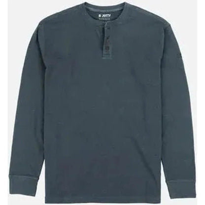 Jetty Men's Seabed Waffle Henley Long Sleeve-Men's - Clothing - Tops-Navy-M-Appalachian Outfitters