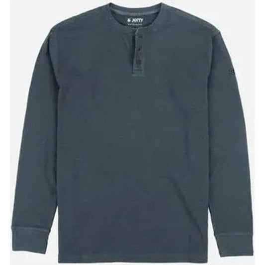 Jetty Men's Seabed Waffle Henley Long Sleeve-Men's - Clothing - Tops-Navy-M-Appalachian Outfitters