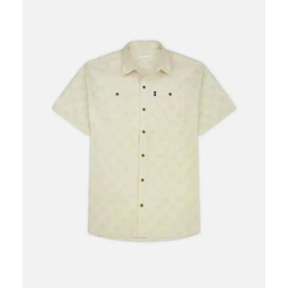 Navy Jetty Men's Seabrite Cotton Shirt front view on white background.