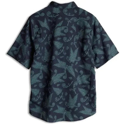 Back view of the Kavu Men's River Wrangler in Fiddlehead showing the fern pattern against a white background.