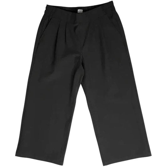 Black Kavu Women's La Ticia pants shown from front with pockets and a black waistband against a white background.