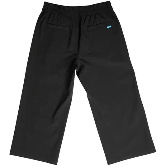 Back view of the Kavu Women's La Ticia in Black showing the elastic waistband and back pocket with a small logo on the right pocket against a white background.