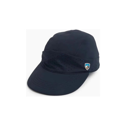 A front view of the Kuhl AirKuhl Cap in Pirate Blue showing the perforated front panel and shield logo against a white background.