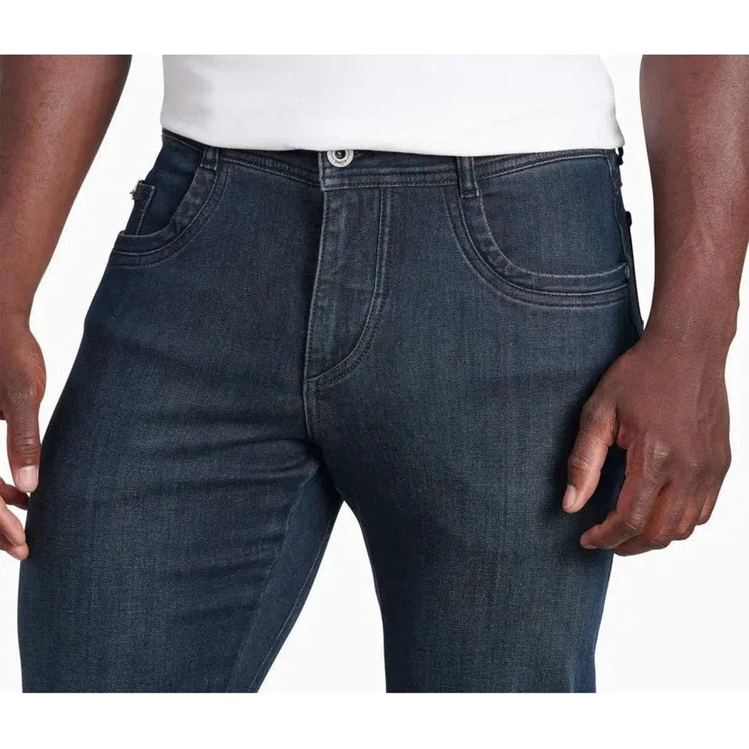 Midnight Kuhl Men's Kuhl Denim jeans on a model with a white background.