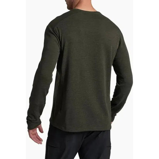 Back view of the Kuhl Men's Reactiv Lite Grid Crew in Onyx on a model against a white background.