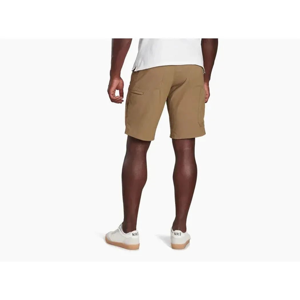 Back view of the Kuhl Men's Renegade™ Short in Charcoal Blue on a model wearing white sneakers against a white background.