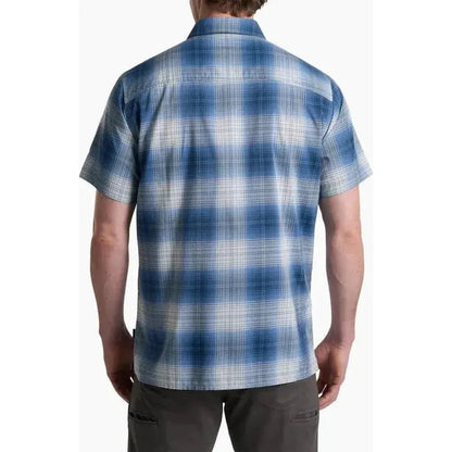 Back view of the Kuhl Men's Response in Ember Red on a model wearing dark pants against a white background.