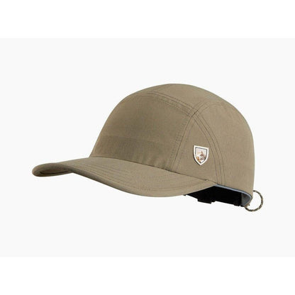 Side view of the Kuhl Renegade Hat in Burnt Olive showing the logo patch and adjustable strap against a white background.