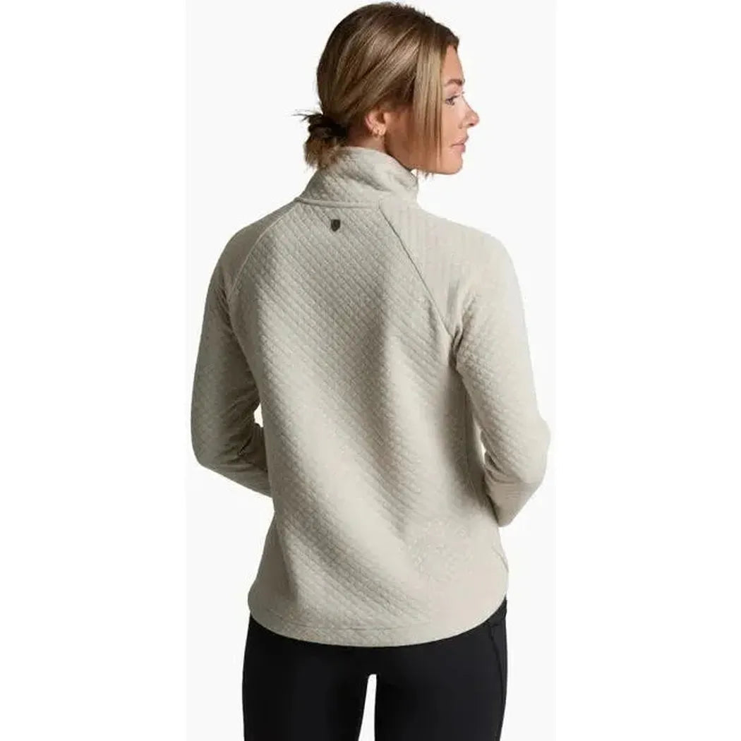 Back view of the Kuhl Women's Argenta Pullover in Moon Light on a model against a white background.