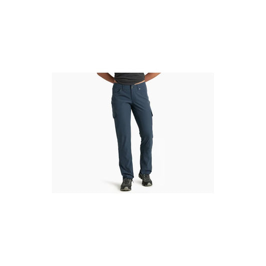 A front view of the Kuhl Women's Freeflex Roll-Up Pant in Night Sky 30 on a model against a white background.