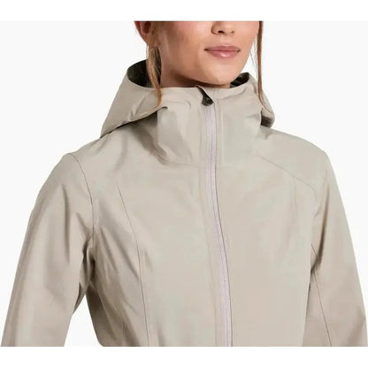 A front view of the Kuhl Women's Stretch Voyagr Jacket in Silverstone on a model with a white background.