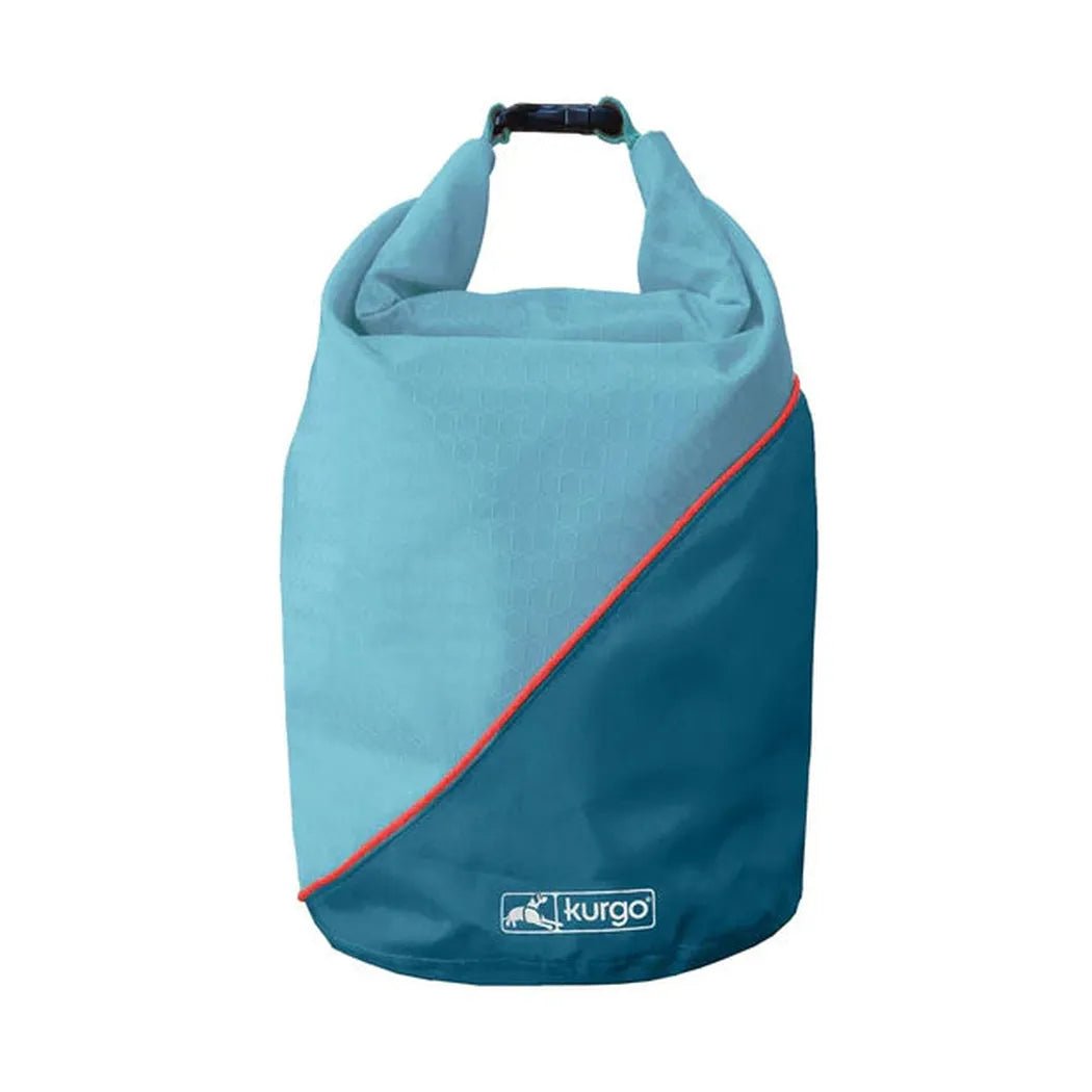 A front view of the Kurgo Kibble Carrier in Chili Red showing the top handle and the Kurgo logo on the front.