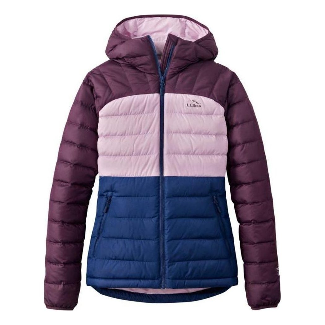 L.L.Bean Display Sample - Women's Beans Down Hooded Jacket Stripe-Women's - Clothing - Jackets & Vests-Eggplant/Lavender Ice-S-Appalachian Outfitters