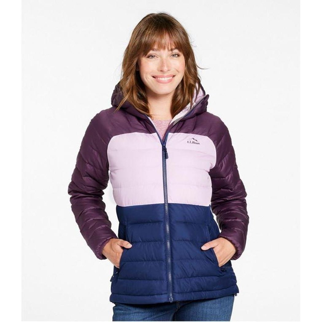 L.L.Bean Display Sample - Women's Beans Down Hooded Jacket Stripe-Women's - Clothing - Jackets & Vests-Appalachian Outfitters