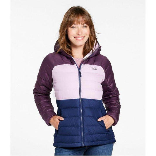 L.L.Bean Display Sample - Women's Beans Down Hooded Jacket Stripe-Women's - Clothing - Jackets & Vests-Appalachian Outfitters
