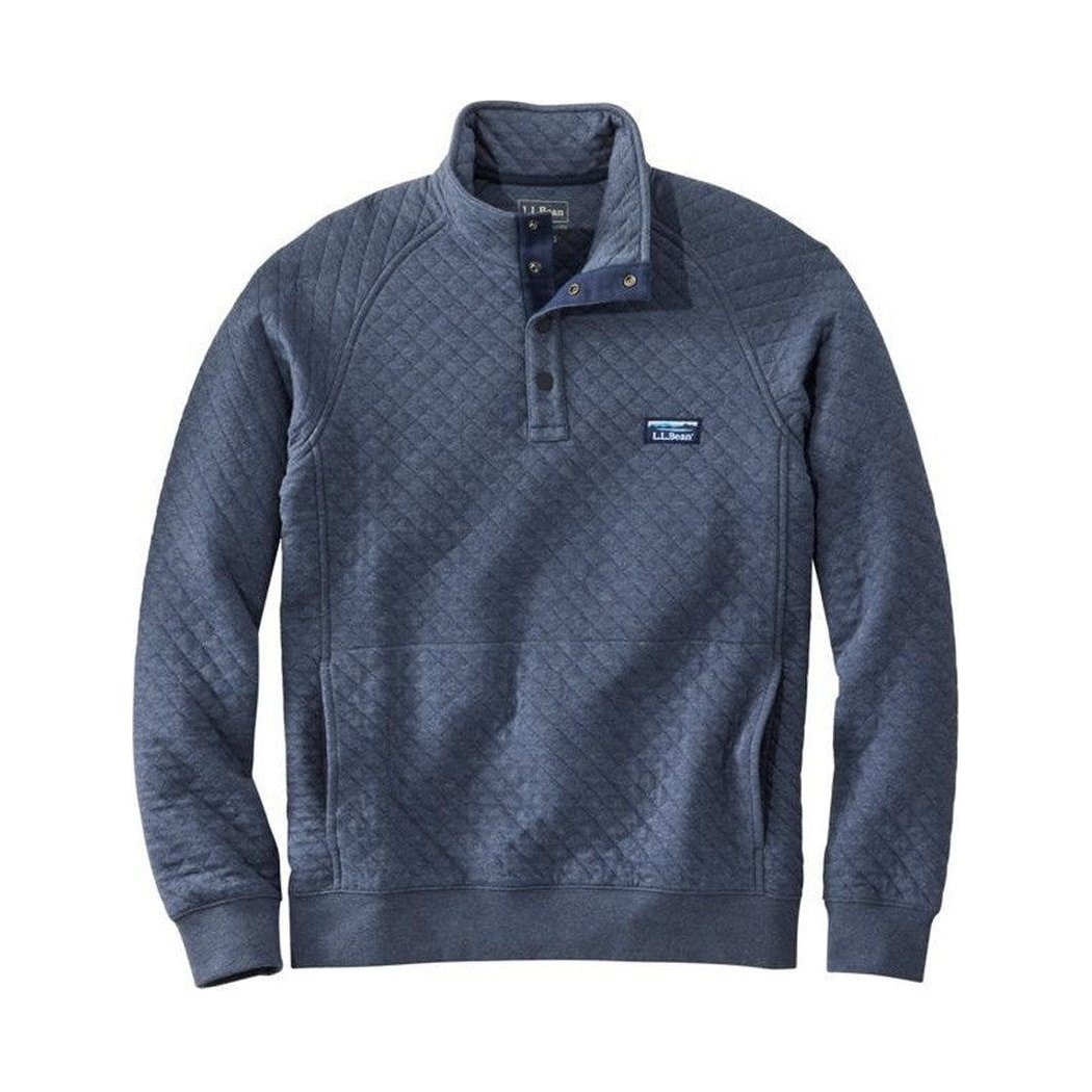 L.L.Bean Men's Bean's Quilted Sweatshirt-Men's - Clothing - Tops-Indigo Heather-M-Appalachian Outfitters