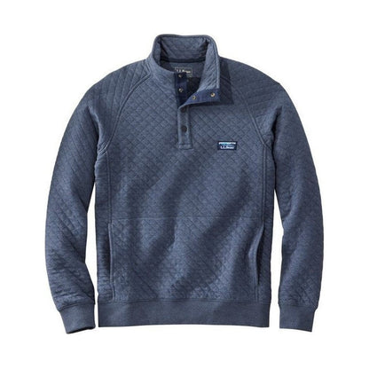 L.L.Bean Men's Bean's Quilted Sweatshirt-Men's - Clothing - Tops-Indigo Heather-M-Appalachian Outfitters